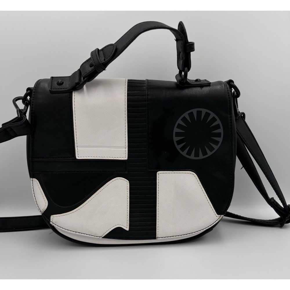 Loungefly Black and White Crossbody Bag with Galactic Emblem